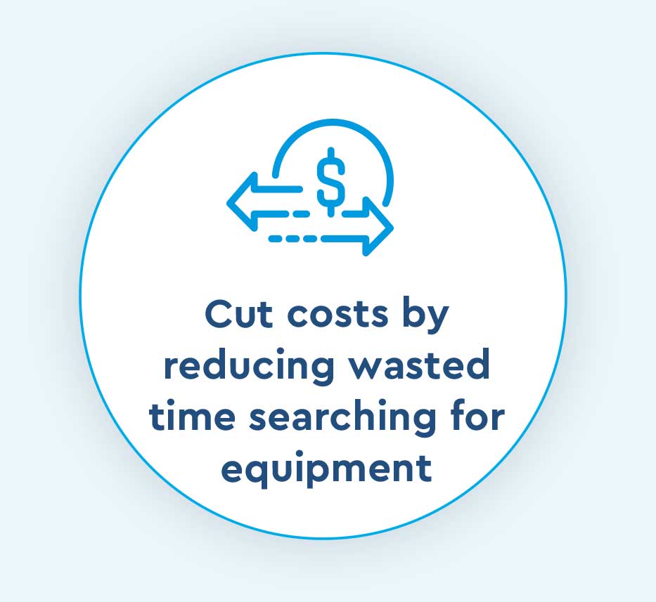 cut costs by reducing wasted time searching for equipment icon for Cox Prosight