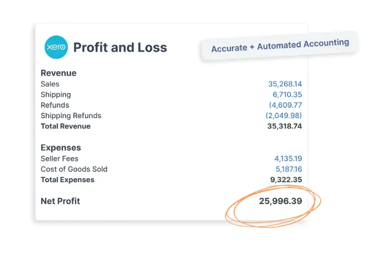 Xero profit and loss statement