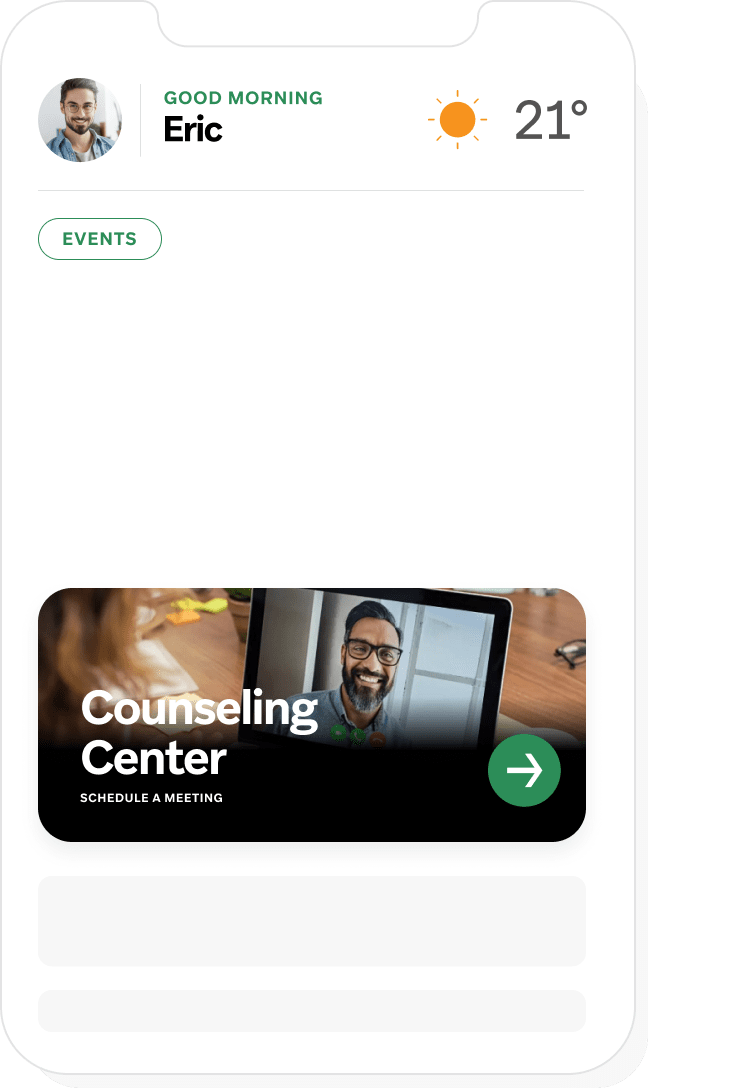Personalized student orientation dashboard on mobile