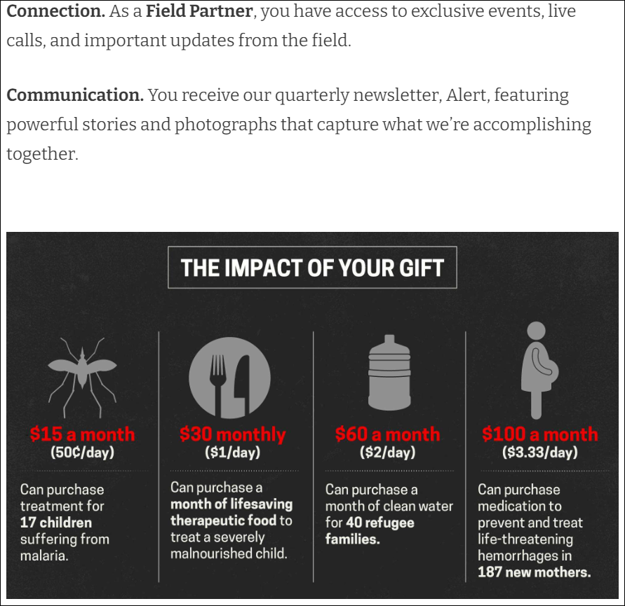 special designation for recurring donors
