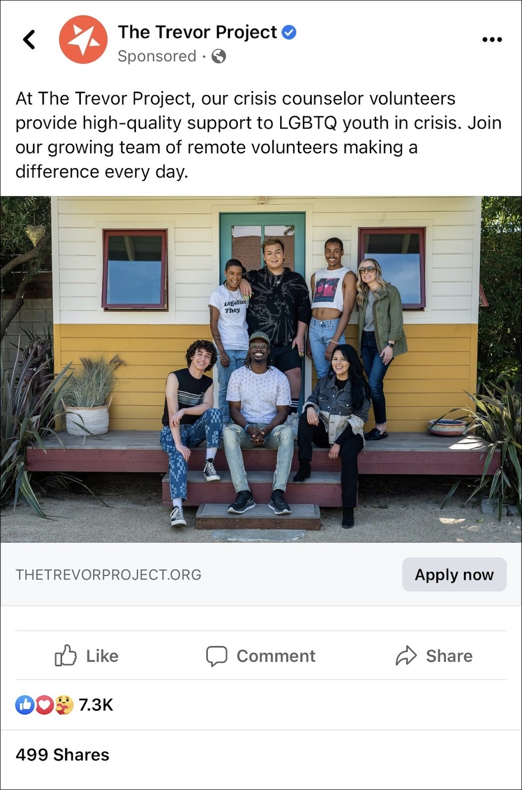 The Trevor Project Facebook page