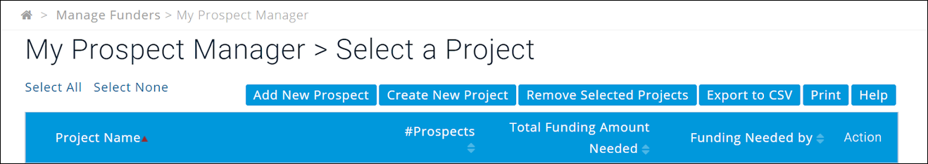 FoundationSearch My Prospect Manager tool