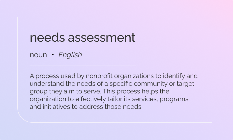 Definition of a needs assessment