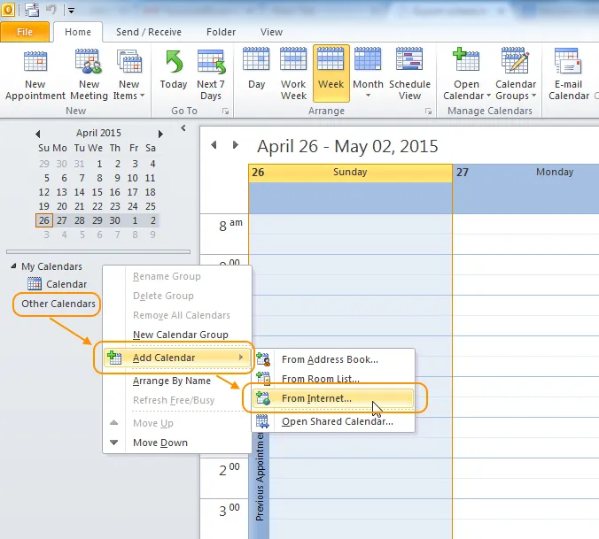 How to export calendar feed from ActivityTimeline