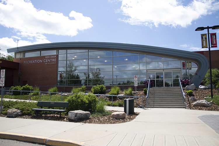 Red Deer Recreation Centre entrance. 