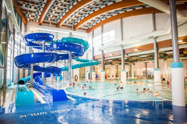 Waterslide and pool at G.H. Dawe Community Centre