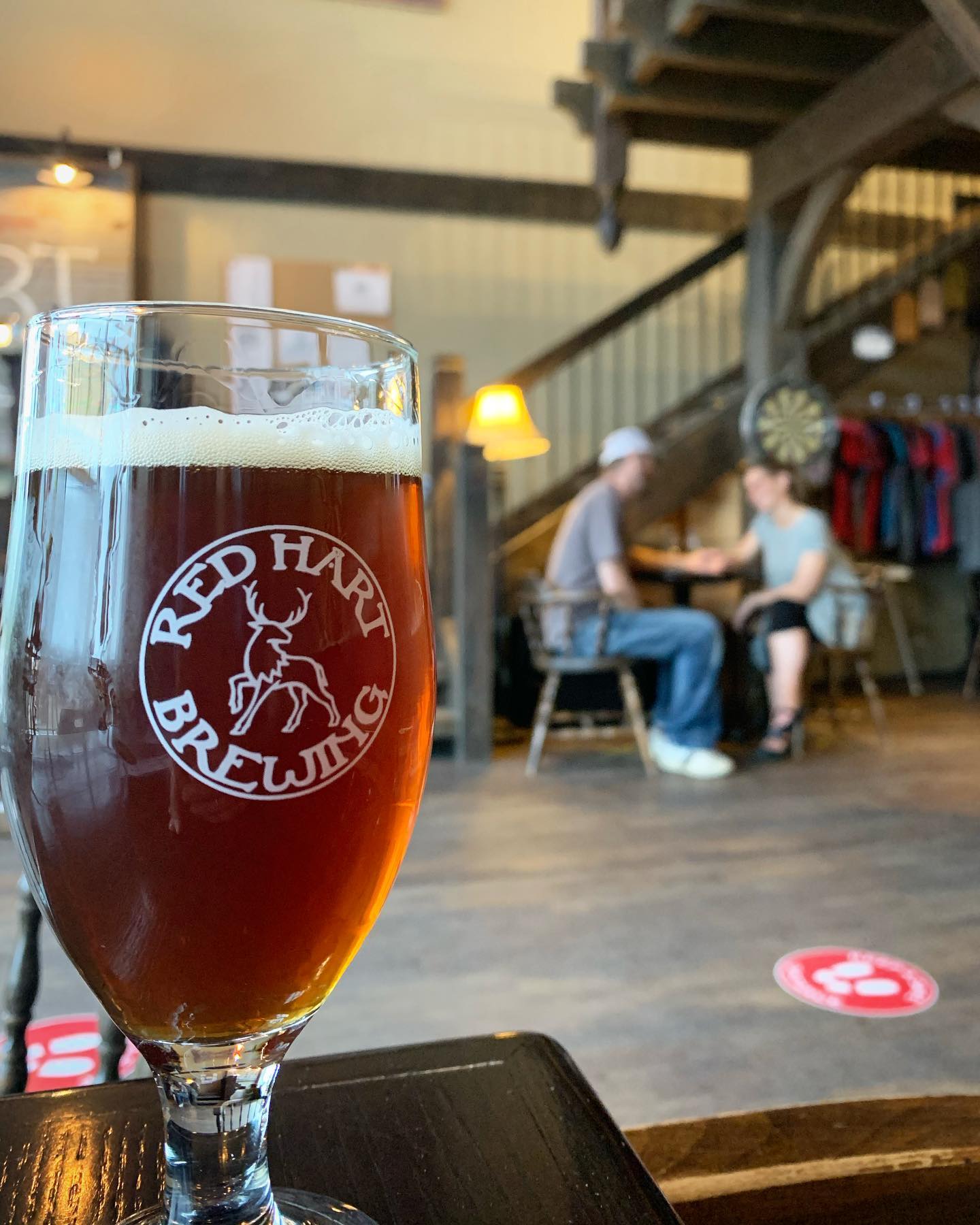 Close up of a glass of beer at Red Hart Brewing 