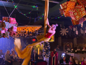 Ribbon Acrobat performing for an amazed crowd