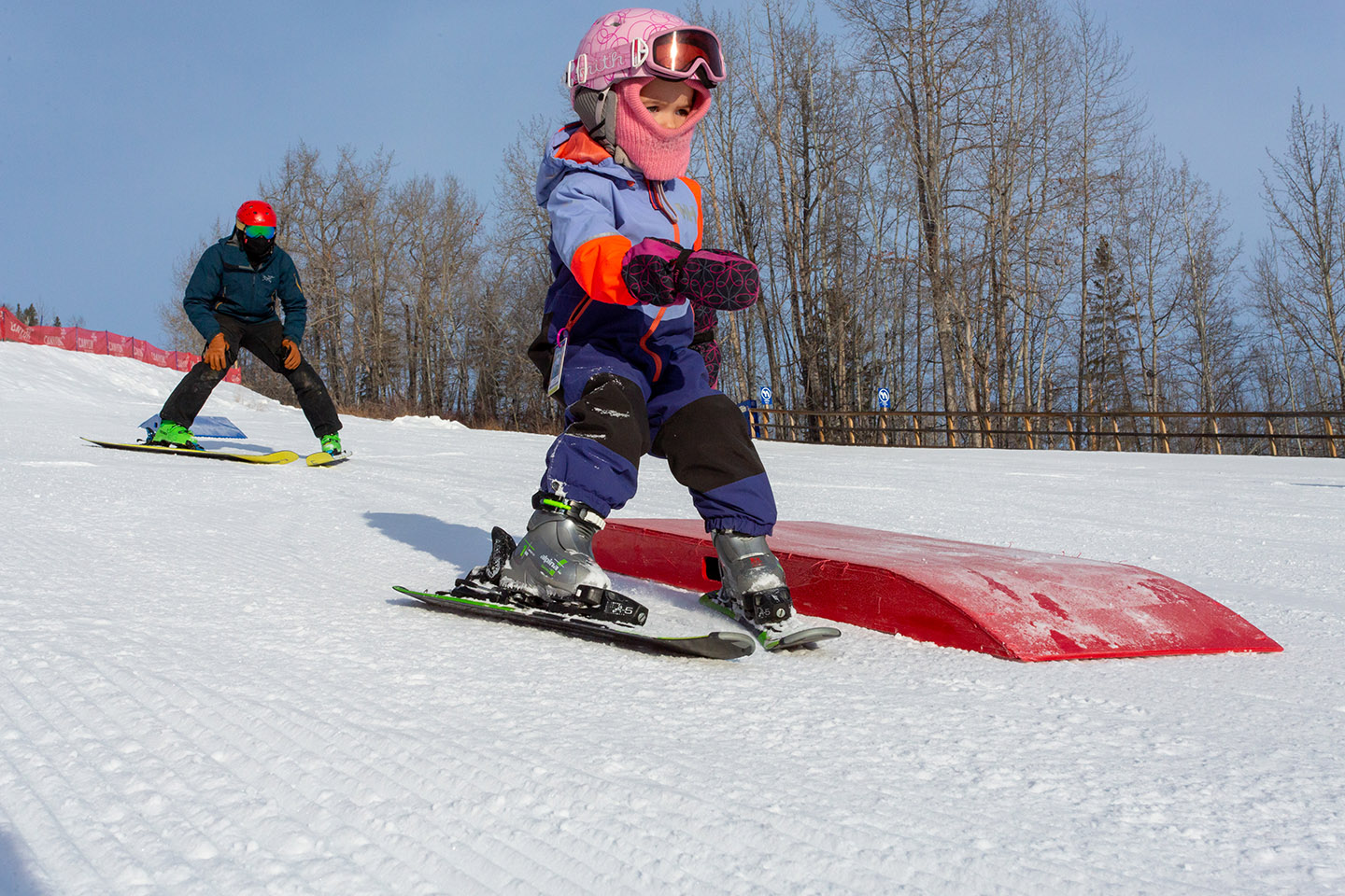 Child learning to ski at Canyon Ski Hill