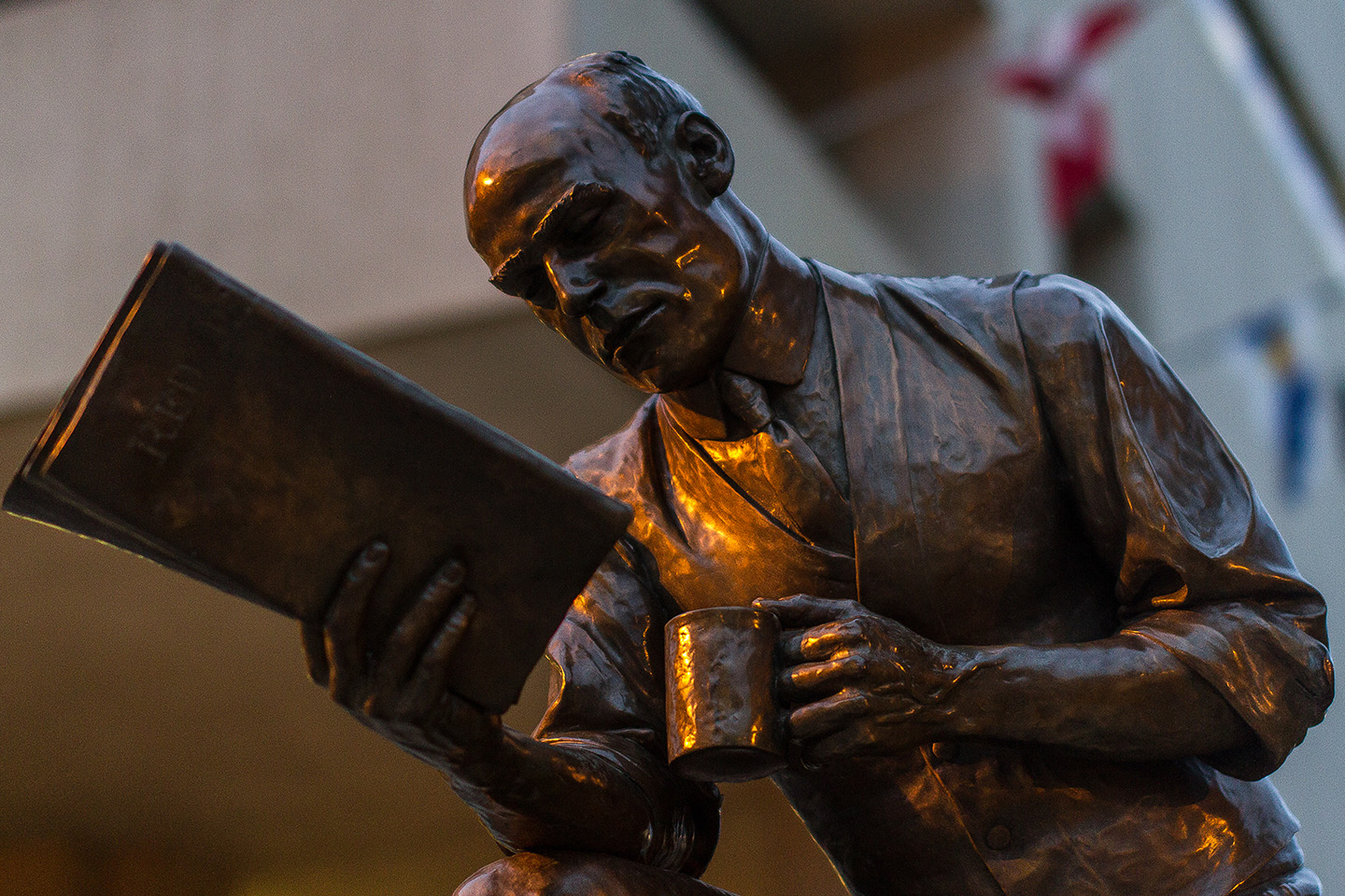 Ghost Statue - Francis Galbraith (Red Deer’s first Mayor and founder of the Advocate) next to Red Deer's City Hall Park