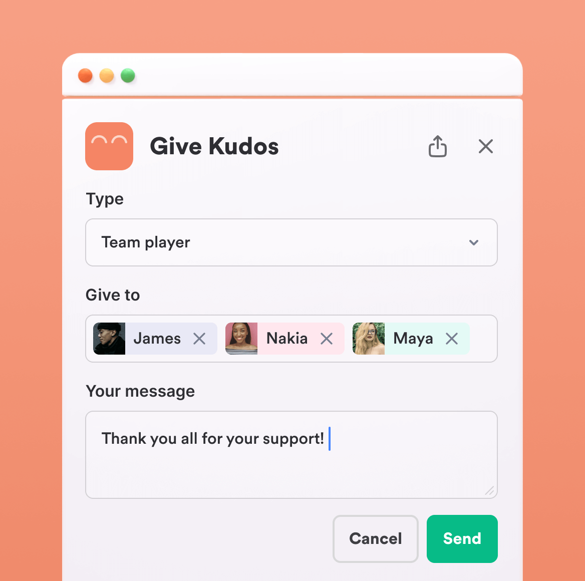 Matter Kudos, Rewards, and Feedback inside Slack