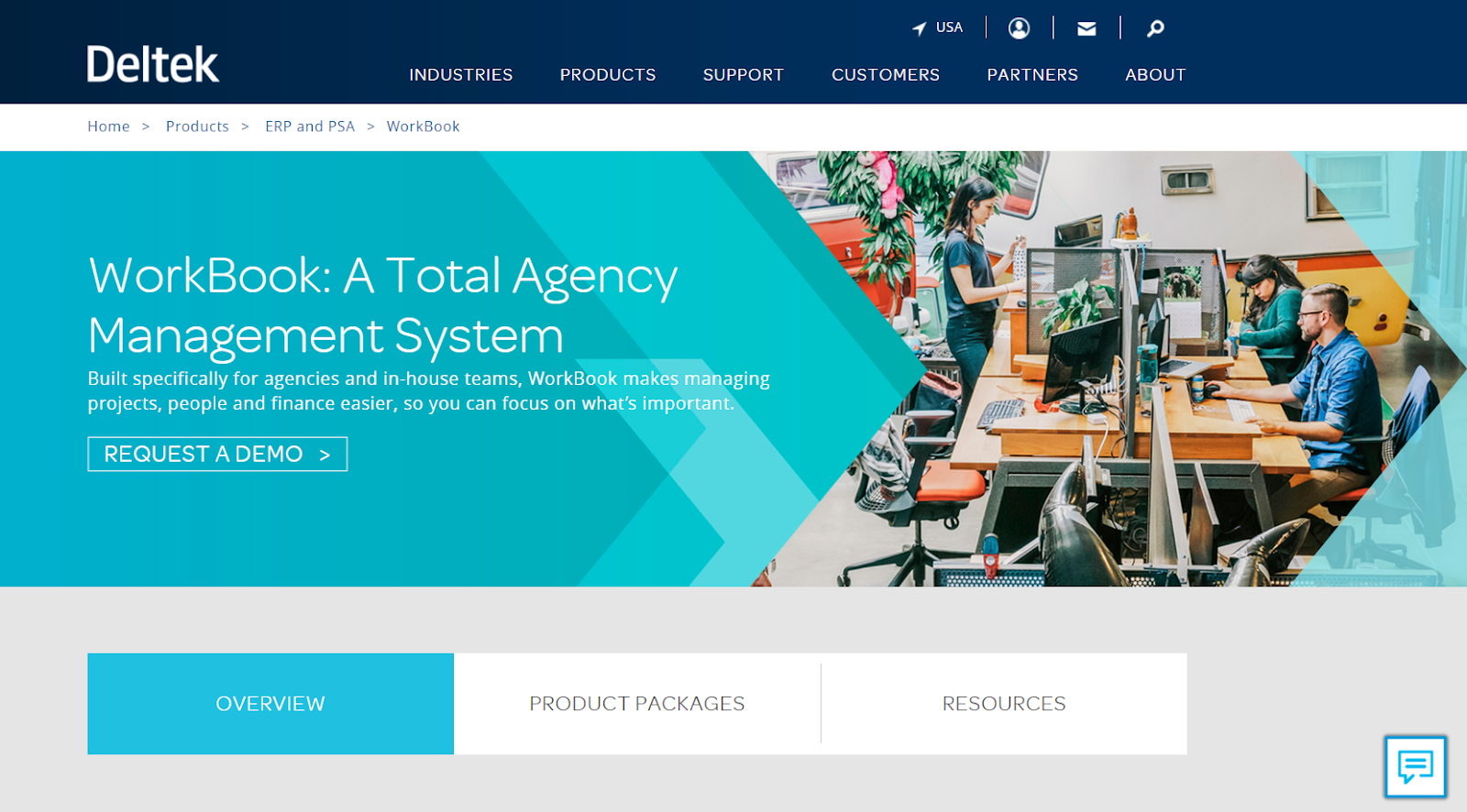 Screenshot of Deltek WorkBook's website