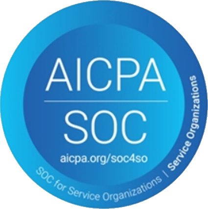 A blue circle with the words aicapa soc on it.