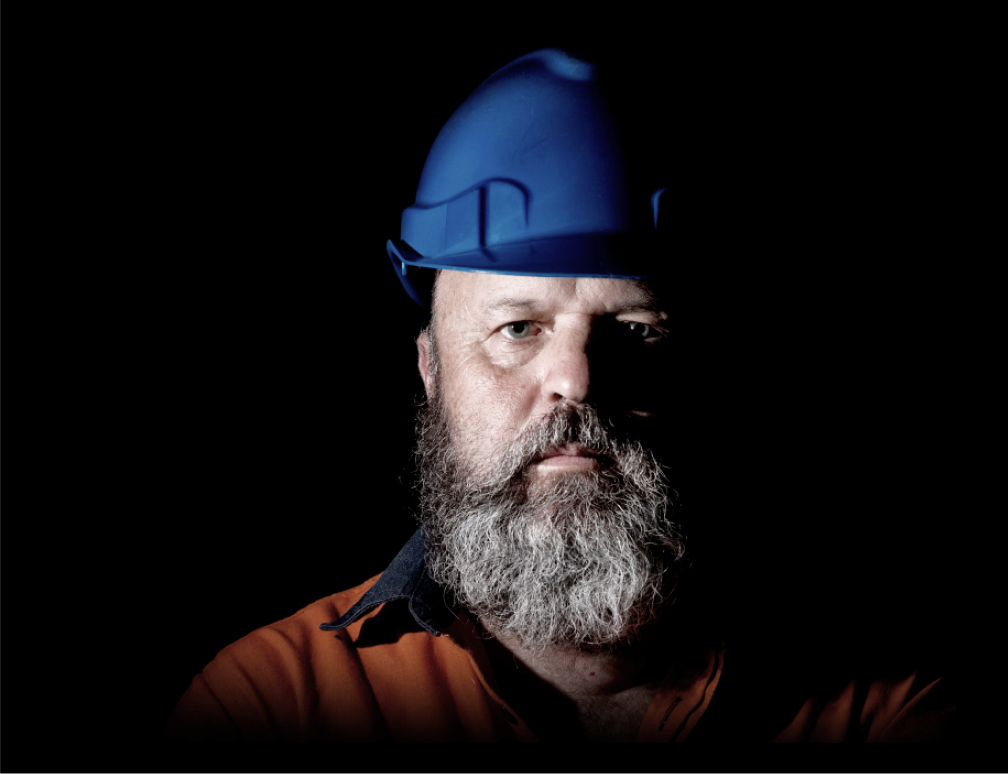 miner with a beard