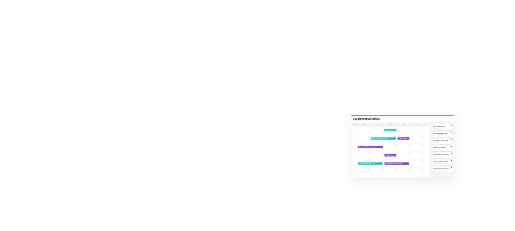 View business strategy activities on a Calendar