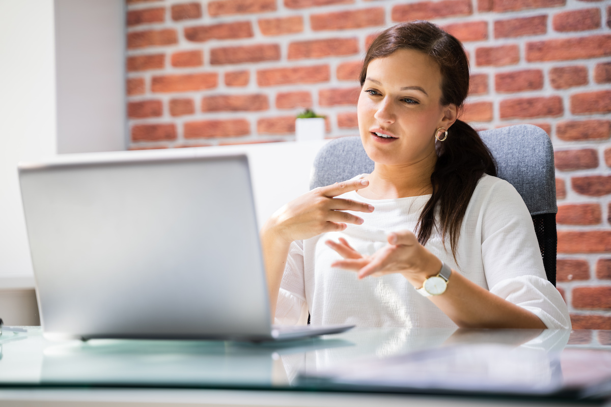 Woman leading a Microsoft Teams interview