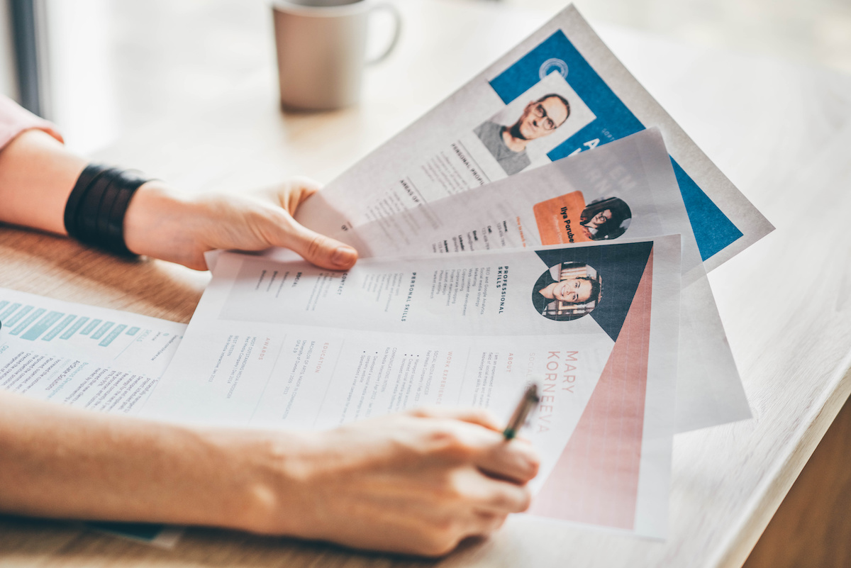 reviewing resumes