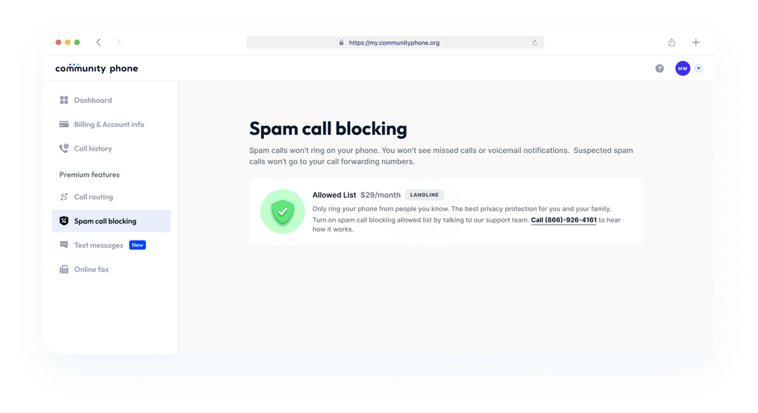 Landline Home Phone Service, Without Community Phone