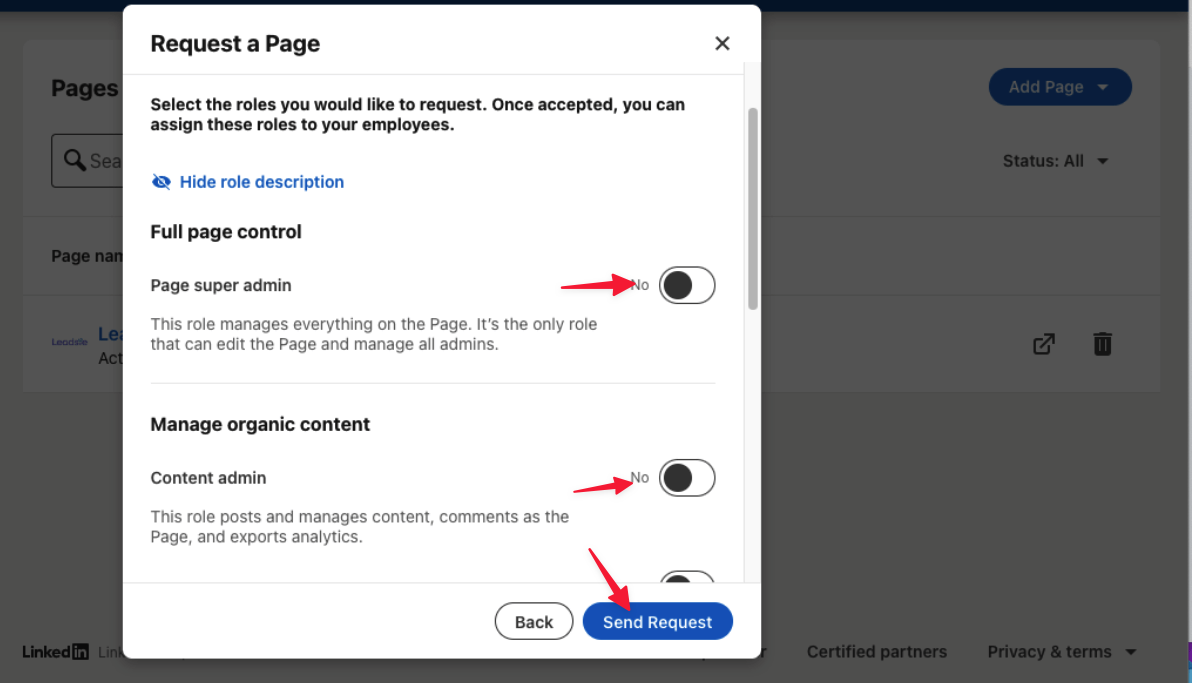 Request access to manage a LinkedIn page