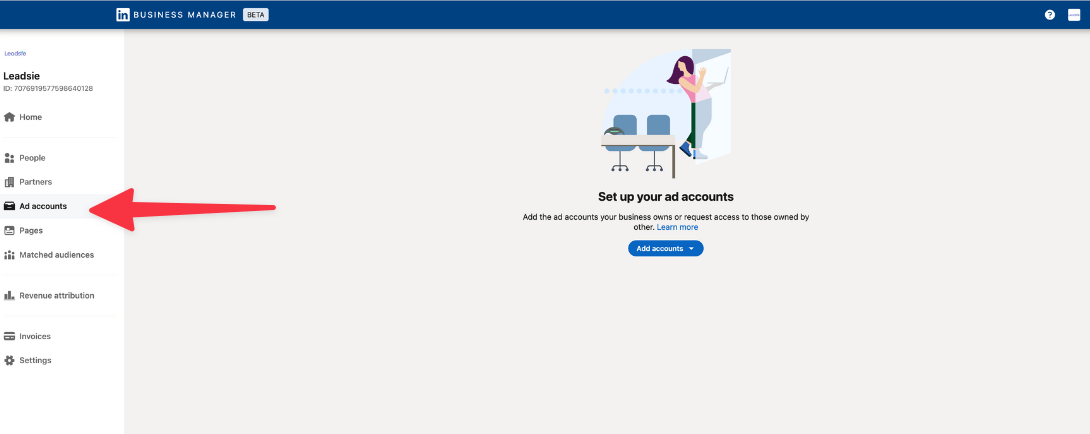 set up LinkedIn ad account