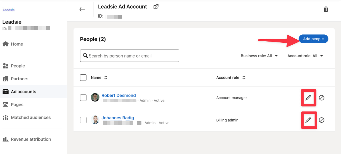 Add people to your ad account on LinkedIn
