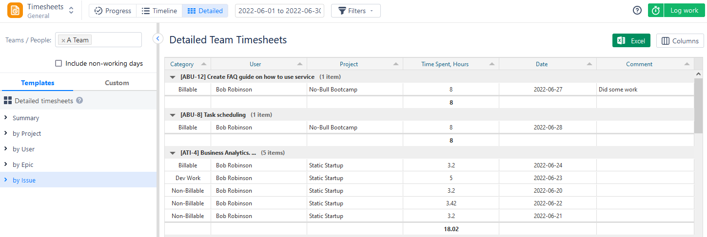 bulk assign tasks in jira ActivityTimeline Detailed Timesheets for Issues