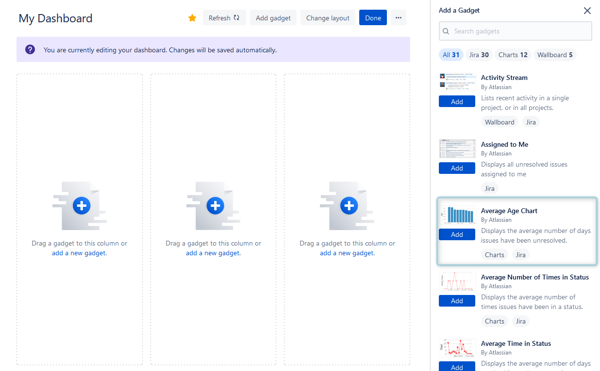 Charts in Jira