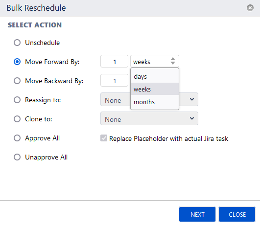 Issue Bulk Reschedule in ActivityTimeline 