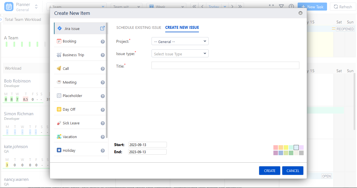 Internal Tasks in ActivityTimeline