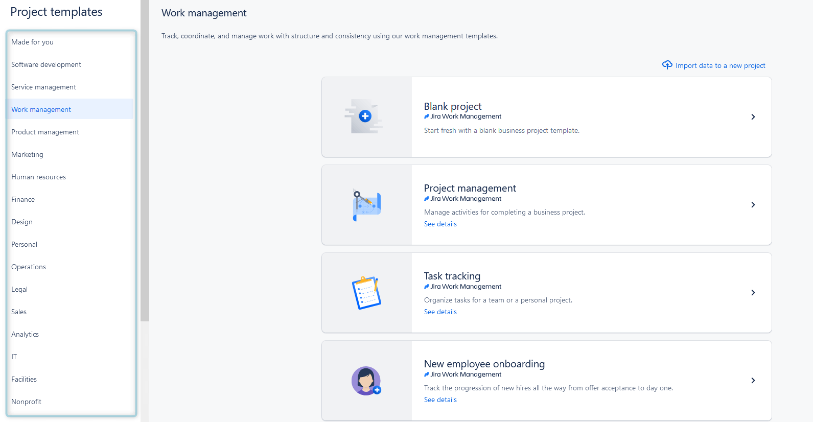 Jira Project Templates