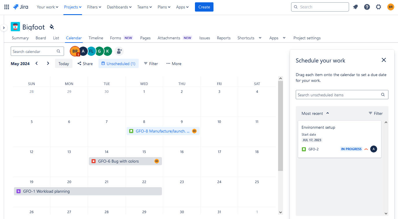 Calendar View in Jira