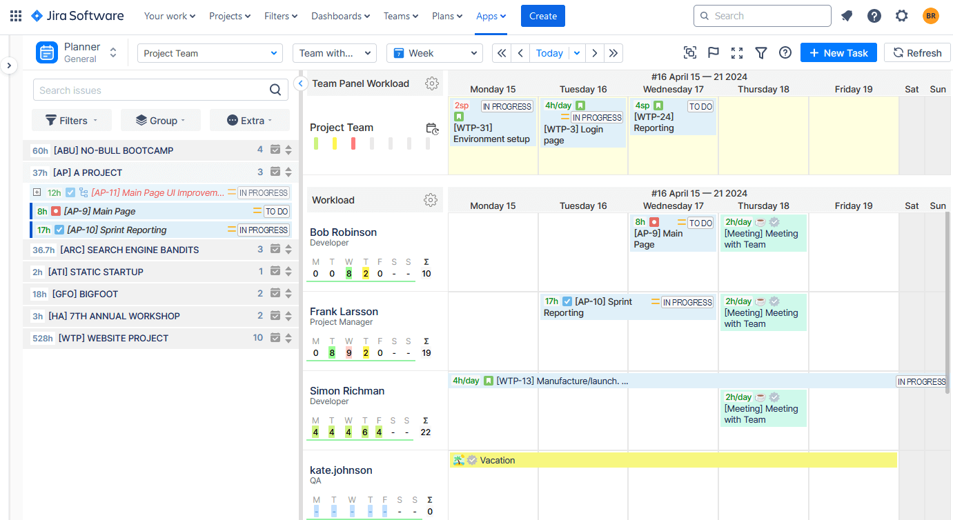 ActivityTimeline Planning Dashboard