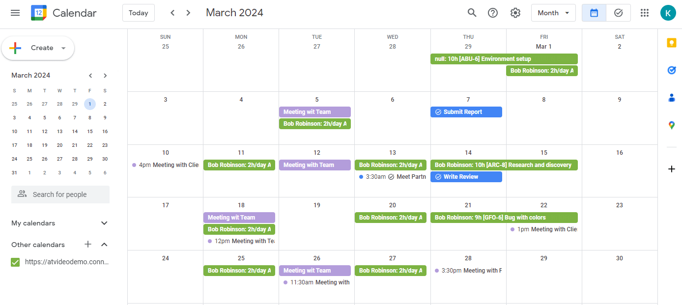 Jira Tasks in Google Calendar