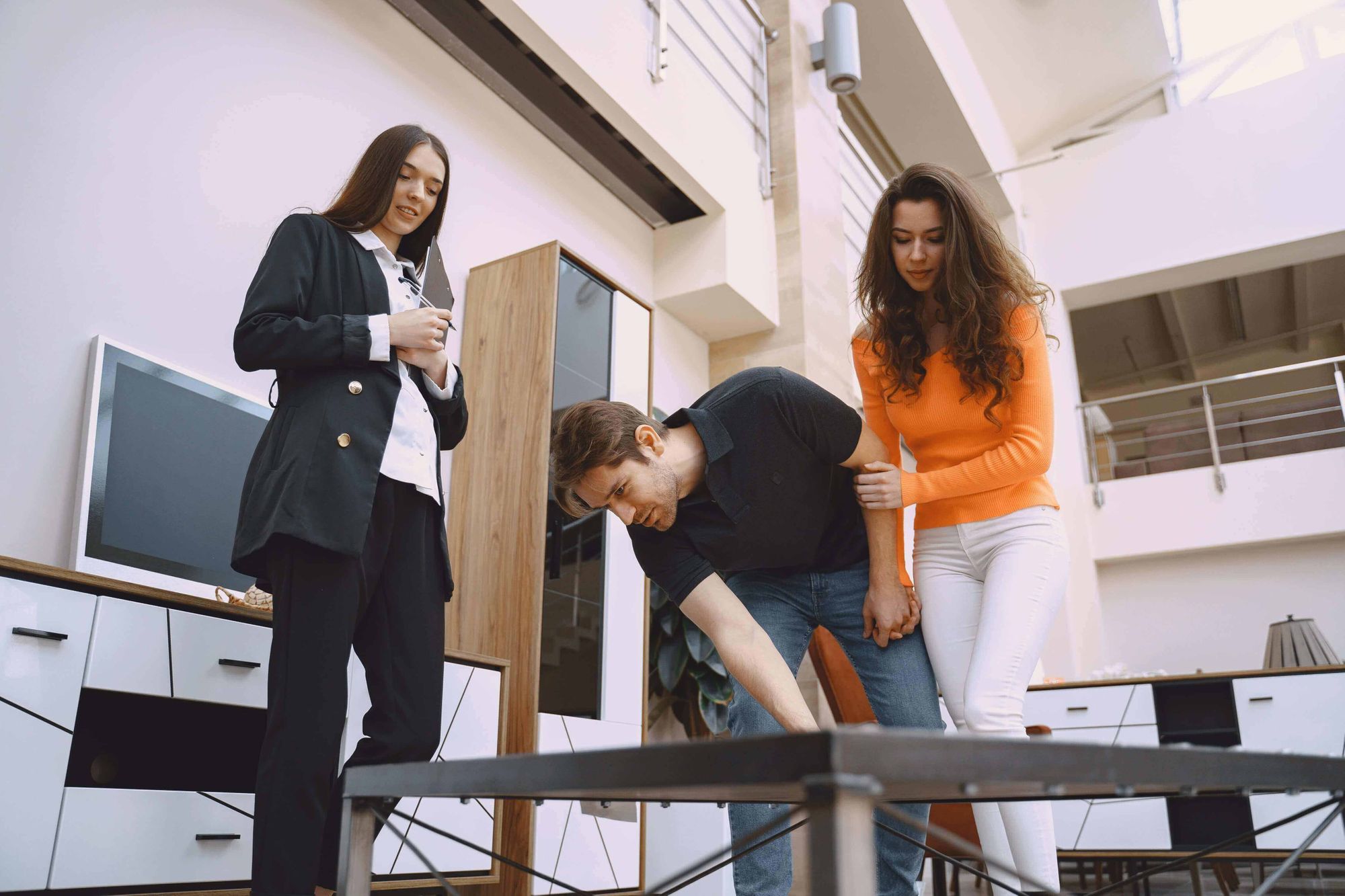 people looking at furniture