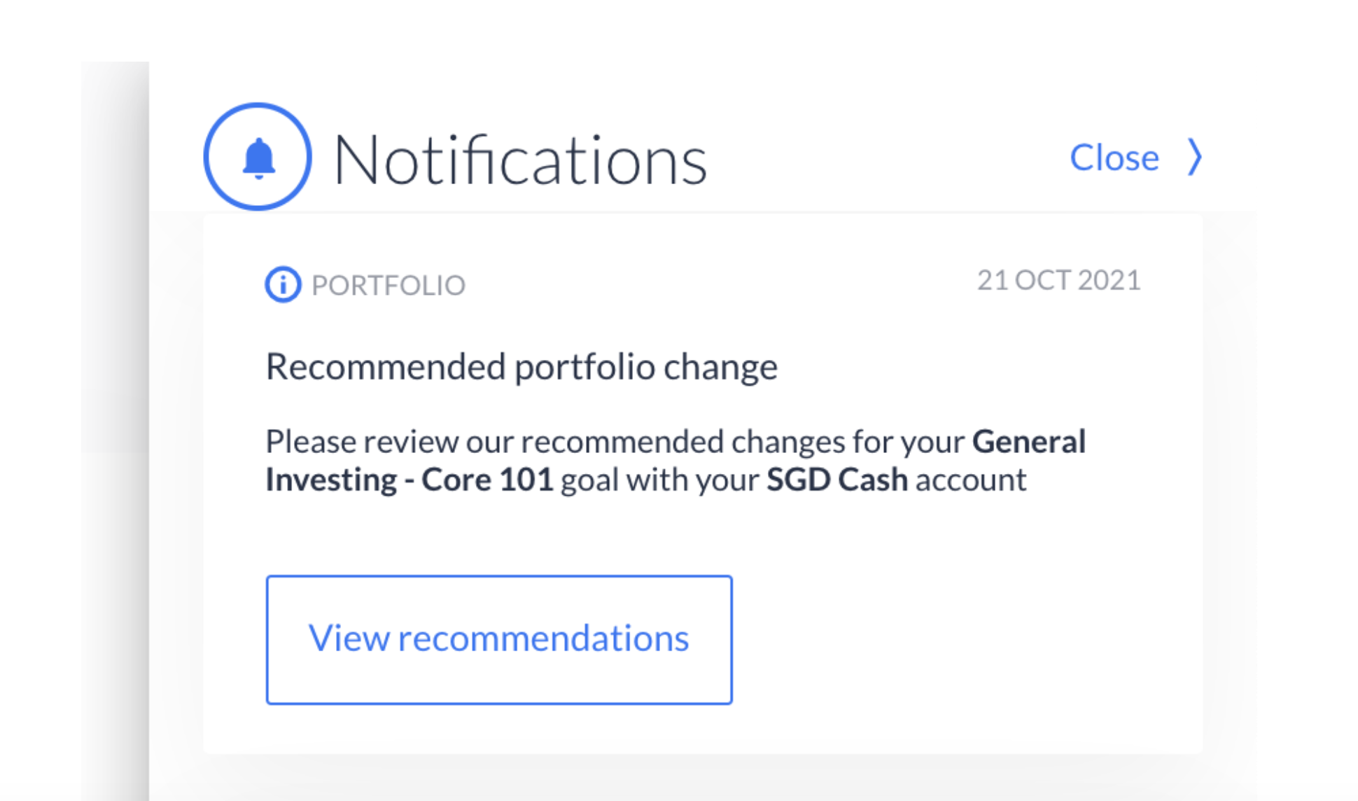 Screenshot of Endowus RPC notification
