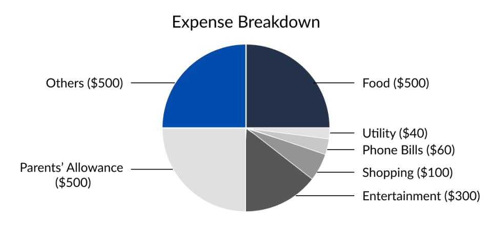 chart of sample expense breakdown