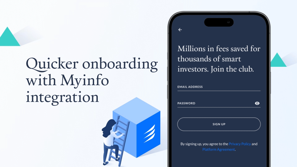 GIF: Quicker onboarding with Myinfo integration on the Endowus app - how to open your account with Myinfo Singpass on Endowus