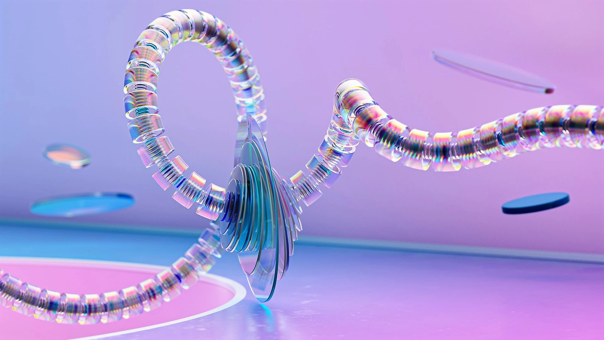 An AI-generated image of a sprialing rope reminiscent of DNA
