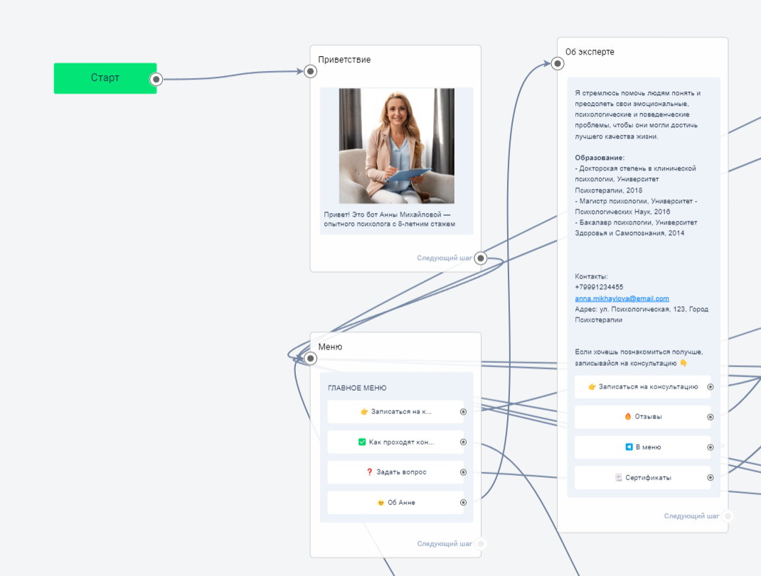 Визитка психолога | BotHelp