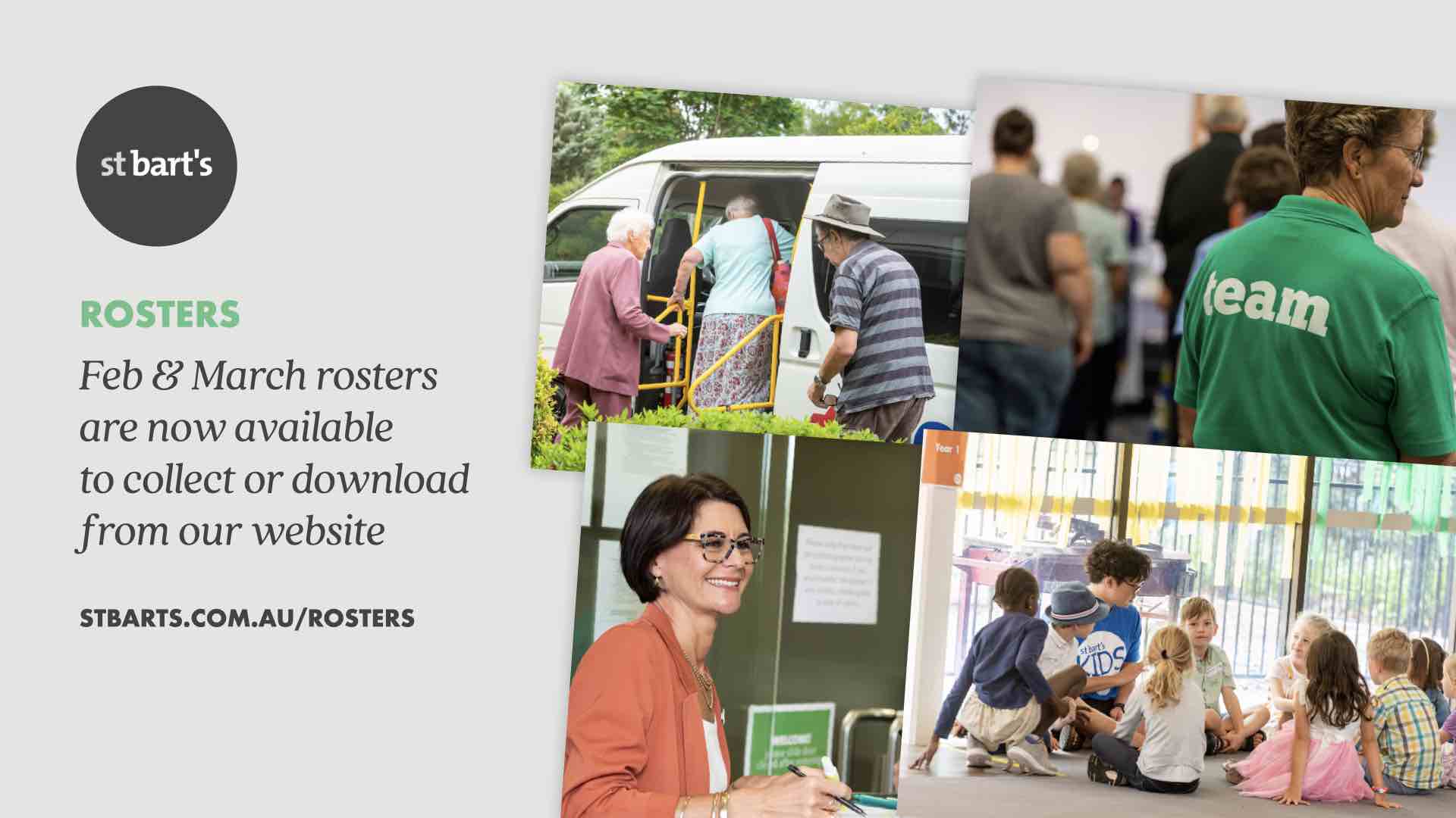 Serving Rosters for February + March