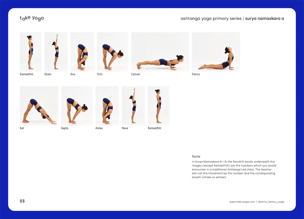 Asthanga Primary Series Chart Poster FREE PDF Download • Tania Kemou Yoga