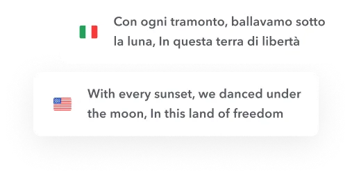 Captions example in English and Italian