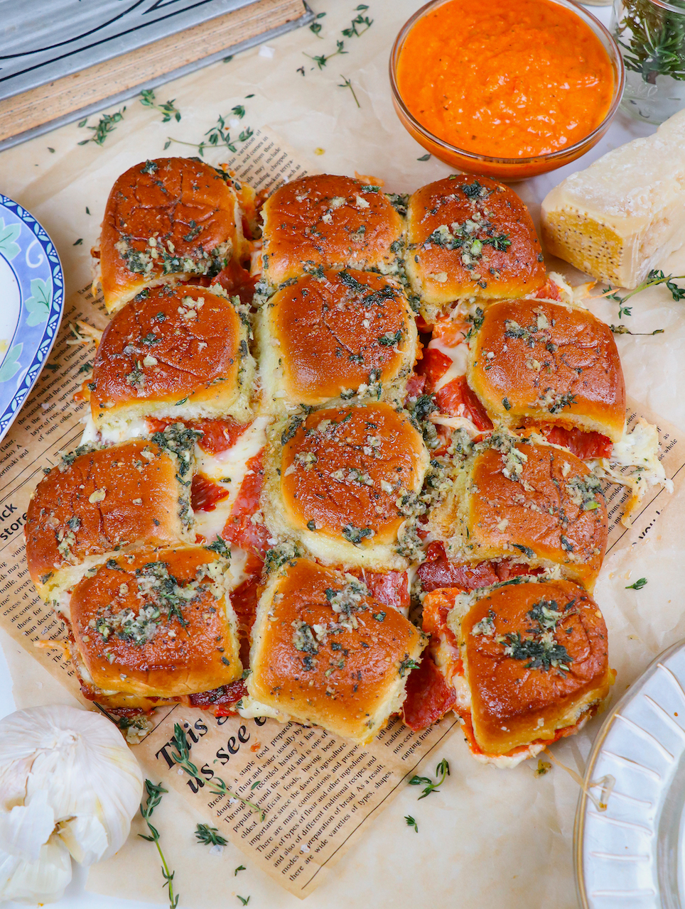 Pull-Apart Vodka Sauce Pizza Sliders