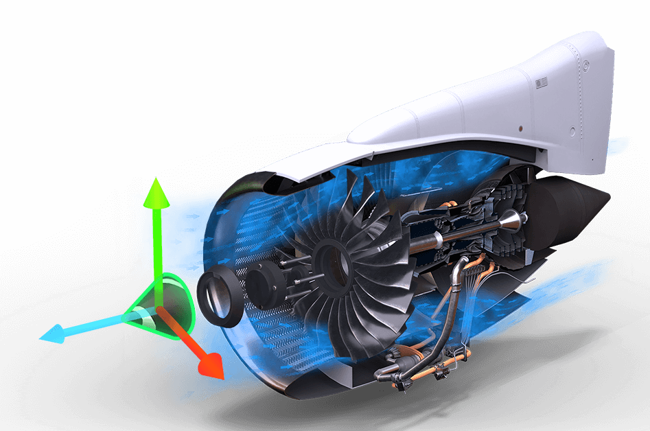 Easily create 3D presentations with Jig Pro, from simple household items to jet turbines (pictured).