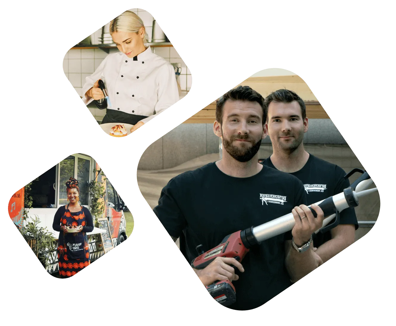 Verschillende ondernemers die de snelle en flexibele zakelijke financiering van Qeld gebruiken om hun bedrijf te laten groeien.