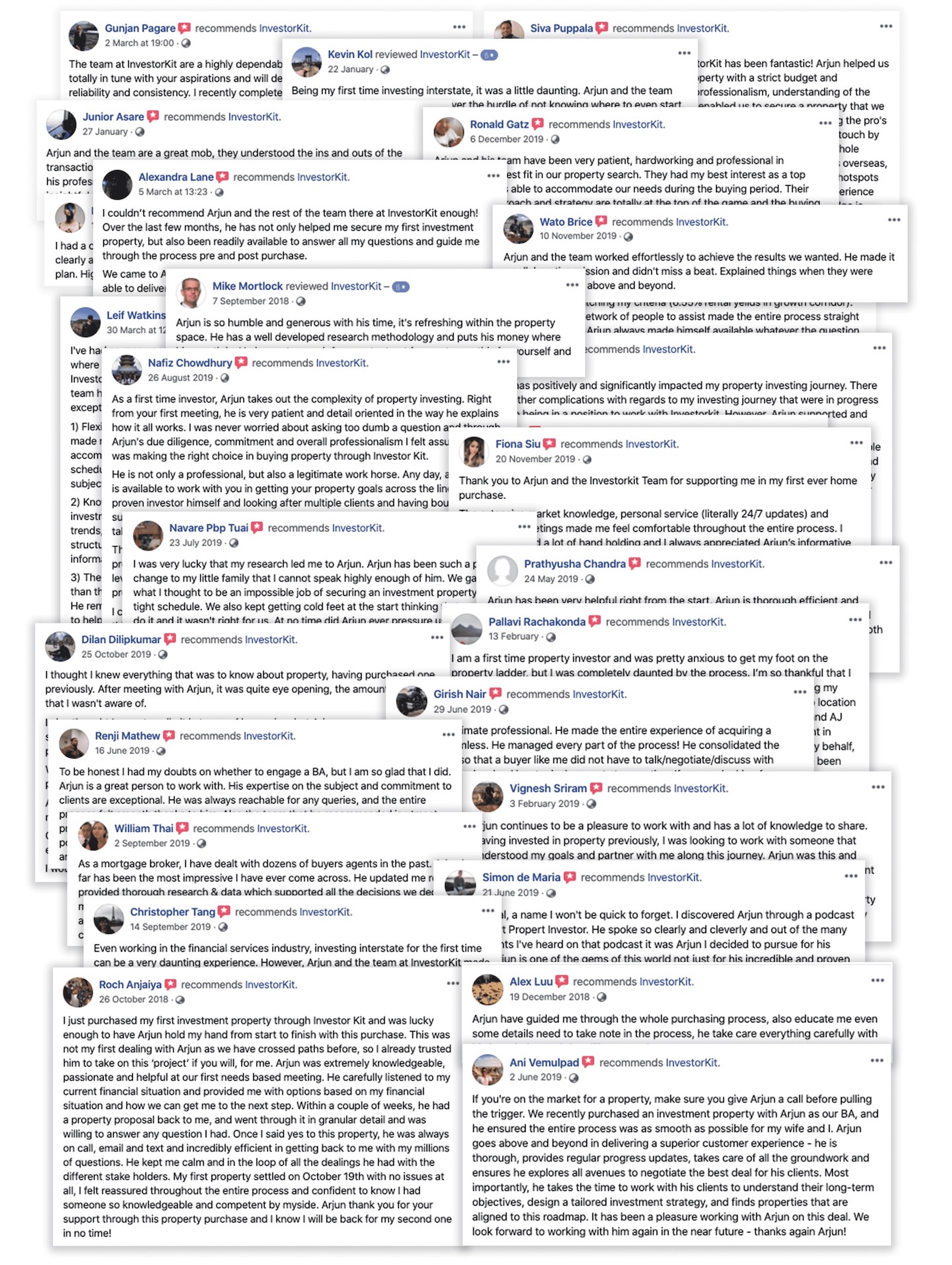 Image of Facebook reviews of InvestorKit