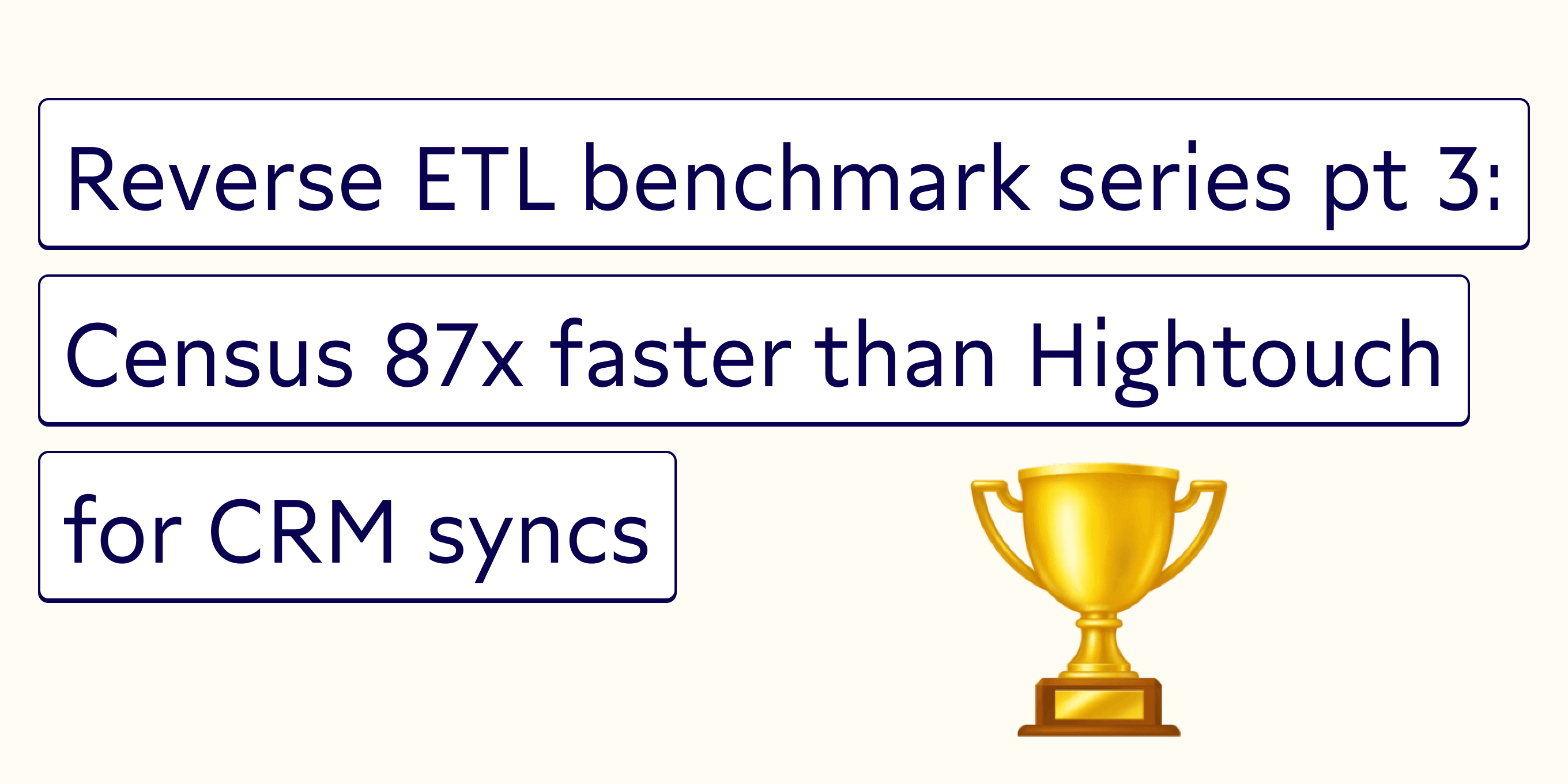 Reverse ETL benchmark series pt 3: Census 87x faster than Hightouch for CRM syncs