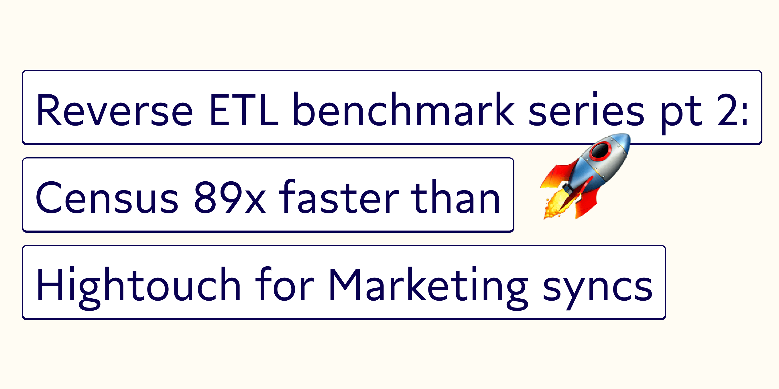 Reverse ETL benchmark series pt 2: Census 89x faster than Hightouch for marketing syncs