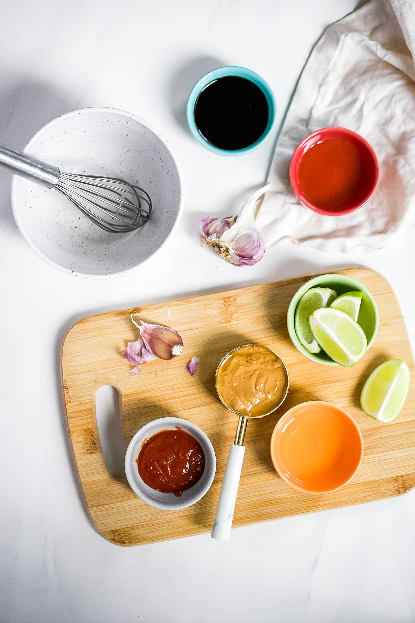 ingredients laid out for peanut sauce