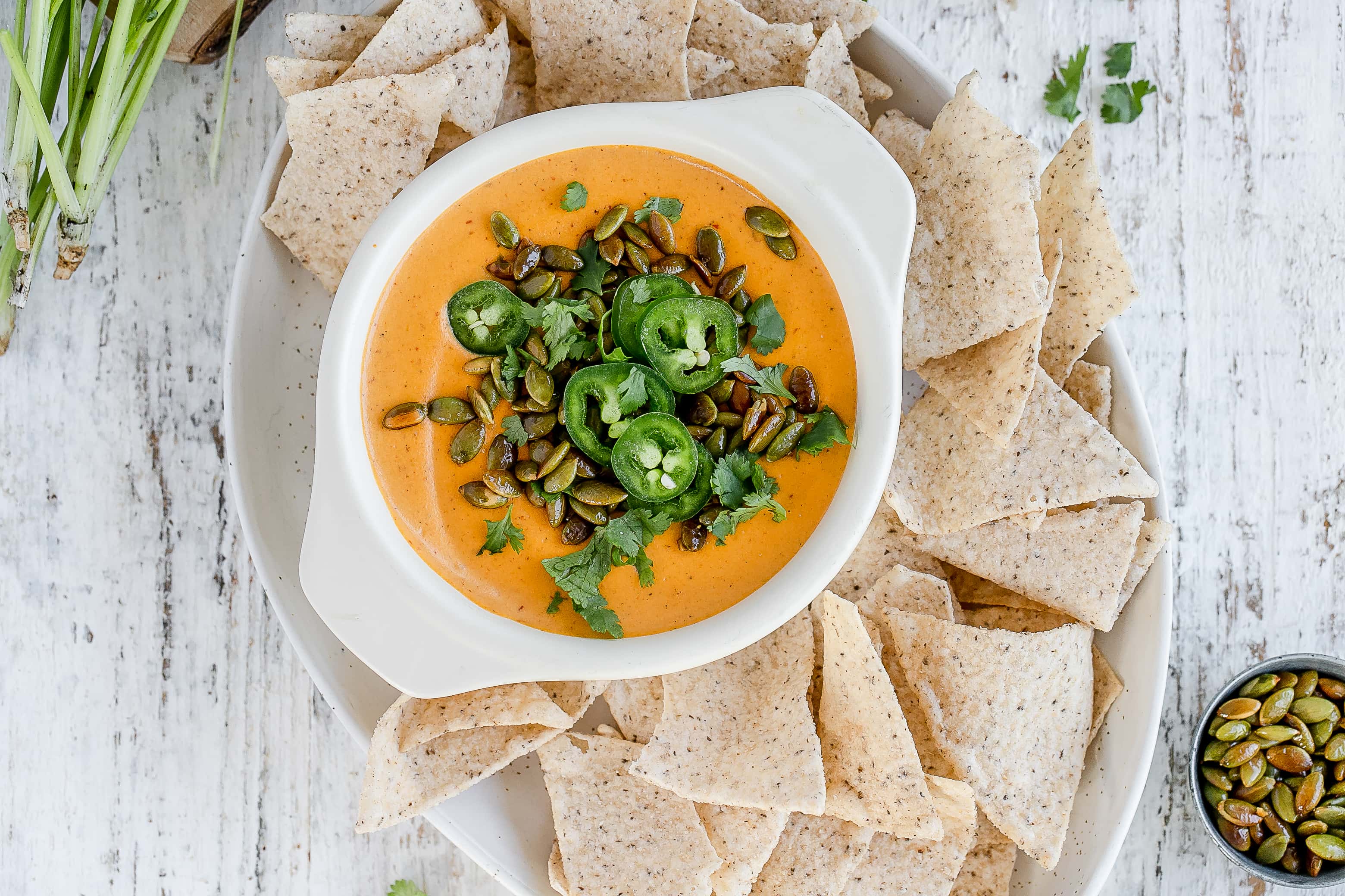 Vegan Cashew Queso Dip with Pumpkin